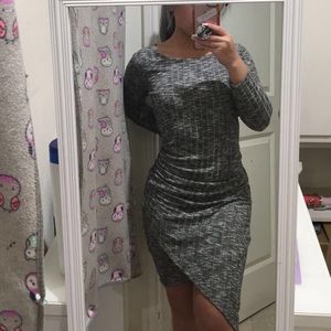 GRAY BODYCON MIDI DRESS